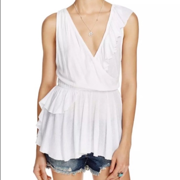 Free People Tops - Free People Float Away Faux Wrap Ruffle Tank Top‎